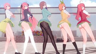 【KKVMD / MMD】WiggleWiggle 一花 二乃 三玖 四葉 五月【五等分の花嫁】