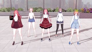 【KKVMD / MMD】気まぐれメルシィ 一花 二乃 三玖 四葉 五月【五等分の花嫁】