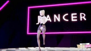 3D naked dance in stockings