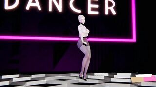 3D naked dance in stockings