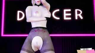 3D naked dance in stockings