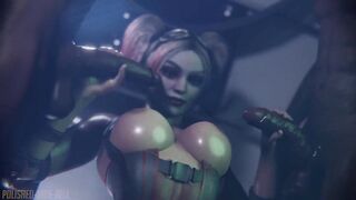 DC - Harley Quinn Double Hadnjob & Cumshot (Animation with Sound)