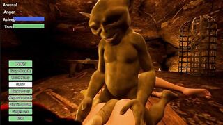 Fuck her pussy and mouth however you want! The Single Goblin sex cam demo, video game play through