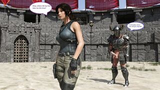 Lara Croft in naughty arena