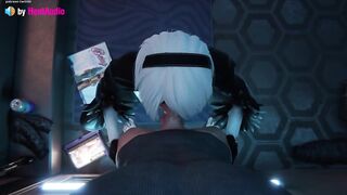 2B Deepthroat Blowjob (Nier Automata 3d animation with sound)