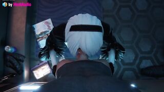 2B Deepthroat Blowjob (Nier Automata 3d animation with sound)