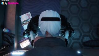 2B Deepthroat Blowjob (Nier Automata 3d animation with sound)