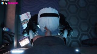 2B Deepthroat Blowjob (Nier Automata 3d animation with sound)