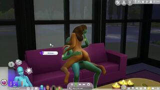 Sims 4: Fucking an Alien on Couch