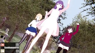 【KKS／MMD】ヴァンパイア セイバー 間桐桜 遠坂凛【Fate staynight】