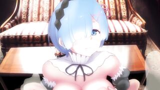 [HENTAI ANIME] Rem serves in a maid outfit.