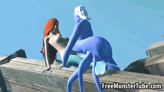 3D cartoon Ariel getting fucked underwater by Ursula