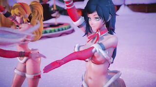 Mmd R18 Frost Bite Ruby Yang Weiss Bikini Santa Outfit Rwby