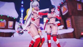 Mmd R18 Frost Bite Ruby Yang Weiss Bikini Santa Outfit Rwby