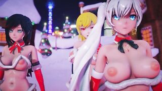 Mmd R18 Frost Bite Ruby Yang Weiss Bikini Santa Outfit Rwby