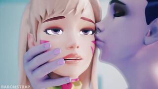 D.Va and Widow Kiss and Lick