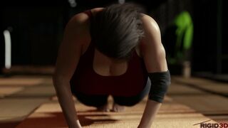 Jill Valentine Doing Yoga 60 FPS