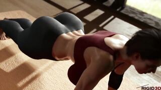 Jill Valentine Doing Yoga 60 FPS