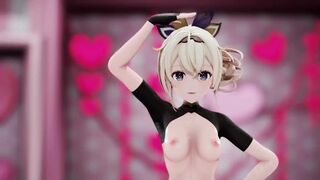 Kazama Iroha Hentai Undress Dance Lap Tap Love MMD 3D HoloLive Samurai Girl DARK PURPLE EYES