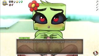 MINECRAFT PORN Hornycraft Creeper Boobs Job IN the Beach GAME GALLERY