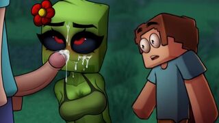 Minecraft Porn Hornycraft Shy Creeper Suck the CUM Out of STEVE Game Gallery