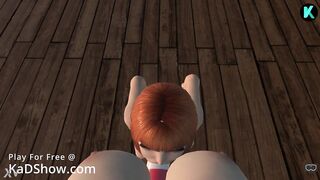 KaDShow.com 3D Cartoon Game Huge Dildo Deepthroat Blowjob