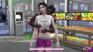 [TRAILER] Bride enjoying the last days before getting married. Sex in the supermarket - Interracial cheating