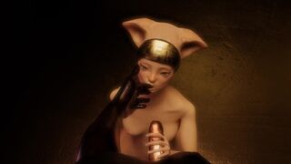 Bastet want to be fucked by Osiris, 3D hentai, tender animation, cute furry catgirl.