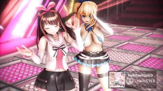 mmd r18 Kizuna AI & Mirai Akari Conqueror and Sex Party 3d hentai