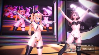 mmd r18 Kizuna Ai & Mirai Akari Agent Yoru wo Yuku and Sex Party 3d hentai