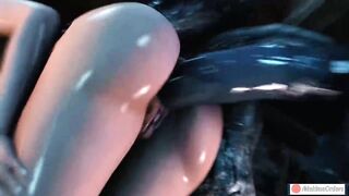 Triss Fucked with Huge Monster Cock All Holes Until Creampie