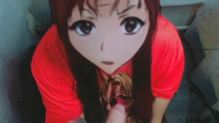 Snapchat blowjob anime girl sucking her boyfriend's big cock.