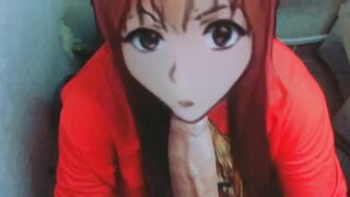 Snapchat blowjob anime girl sucking her boyfriend's big cock.