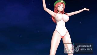 mmd r18 Love & Joy in a tanned bikini Merin night beach lewd 3d hentai