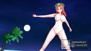 mmd r18 Love & Joy in a tanned bikini Merin night beach lewd 3d hentai