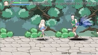 Blonde princess has sex with men in Iris in wonderland hentai gameplay