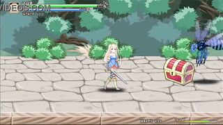 Blonde princess has sex with men in Iris in wonderland hentai gameplay