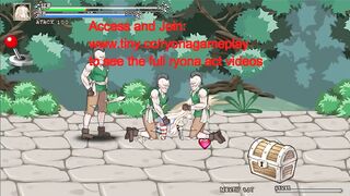 Blonde princess has sex with men in Iris in wonderland hentai gameplay