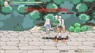 Blonde princess has sex with men in Iris in wonderland hentai gameplay