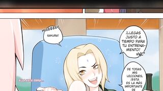 Adult Naruto Cartoon Parody - Tsunade and Sakura Futanari Porn Comic