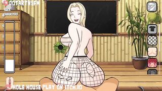 Tsunade Riding Reverse Cowgirl X Ray Creampie Fishnets Big Boobs - Hole House