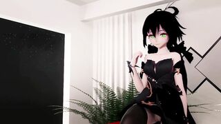 Luo Tianyi Vocaloid Hentai Dance and Sex MMD 3D Black Hair Color Edit Smixix