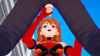 Asuka Handjob and Blowjob : Neon Genesis Evangelion Hentai Parody