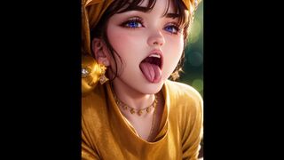 Girl Sticking Out Tongue Anime Hentai SFW AI Art