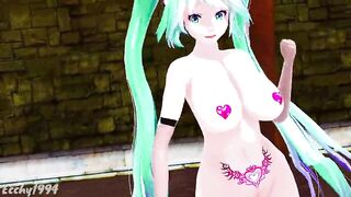 Hentai Thicc Miku Nude Dance Bass Knight Mmd - Emerald Hair Color Edit Smixix