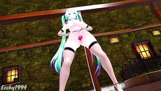 Hentai Thicc Miku Nude Dance Bass Knight Mmd - Emerald Hair Color Edit Smixix