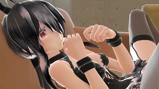 Haku Succubus sofa missionary - Black Hair Color Edit Smixix