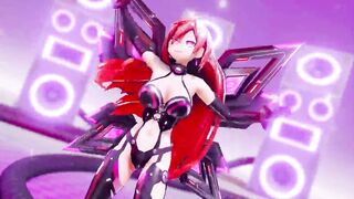 Hyperdimension Neptunia Iris Heart Hentai Undress Dance Plutia Lady MMD 3D Red Hair Color Edit Smixix