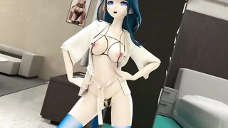 Genshin Impact Shogun Raiden Dance Hentai Tomboy Song Mmd 3D Blue Hair Color Edit Smixix