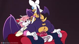 Rouge the bat rides on Biscuits